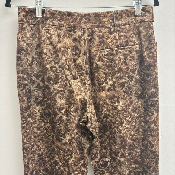 Vintage Brown Damask Print Corduroy Straight Leg Pants Women’s size 4 - Picture 6 of 9